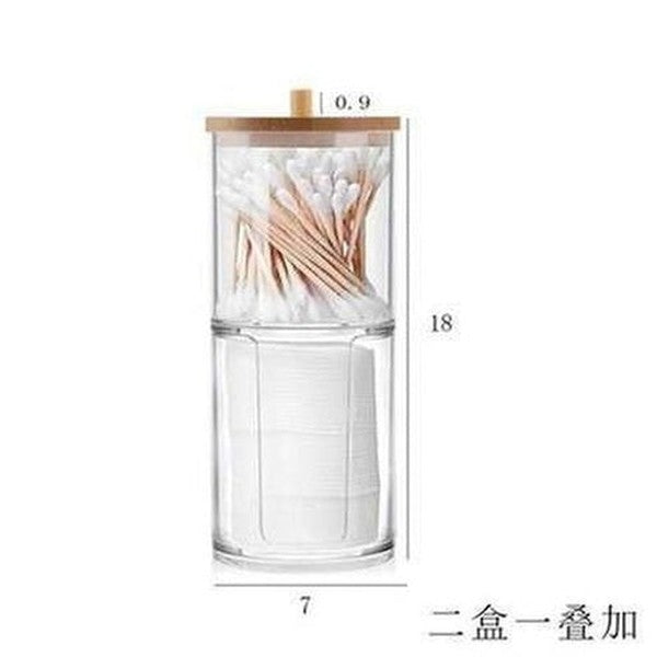 Acrylic Storage Jar Makeup Organizer Cotton