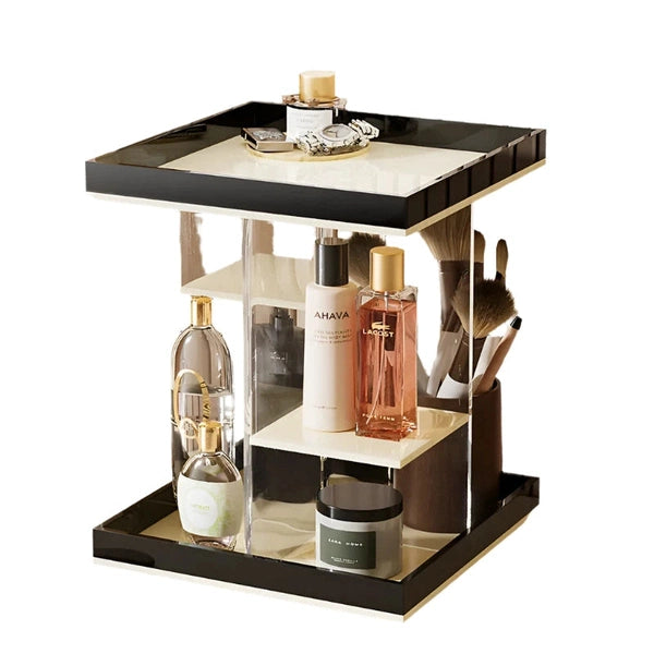 Acrylic Cosmetic Organizer Box, Rotatable Bathroom Storage Rack