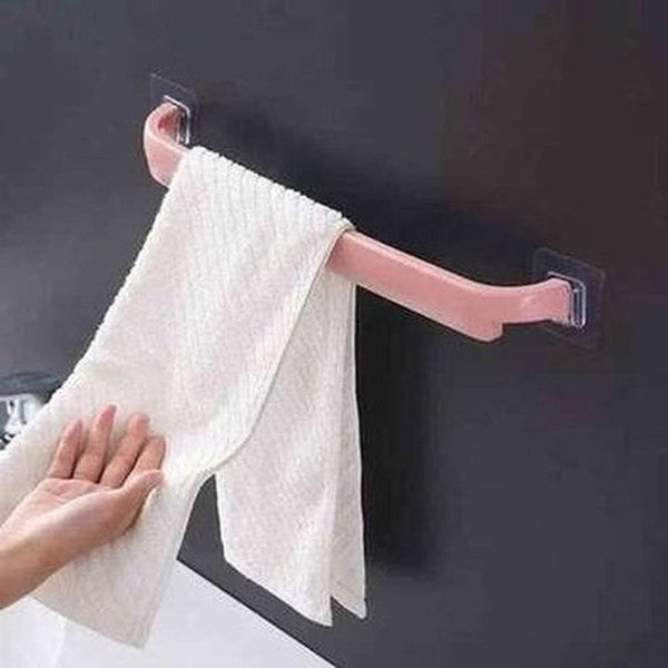 Adhesive Towel Rack Bathroom Towel Bar Shelf Wall Mounted