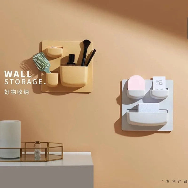 Adhesive Wall Storage Rack – Non-Perforated Wall Hanging Organizer