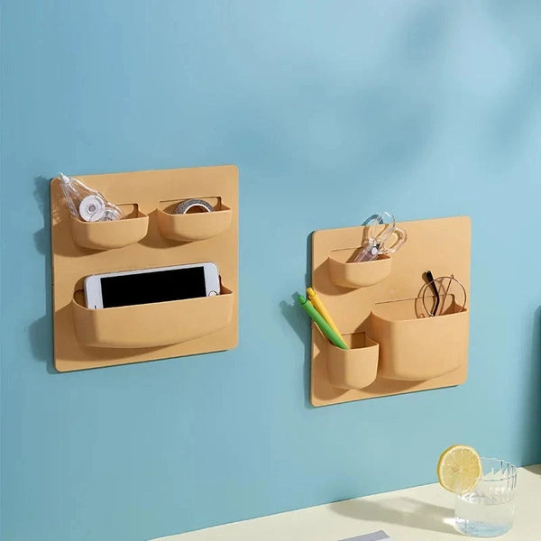 Adhesive Wall Storage Rack – Non-Perforated Wall Hanging Organizer