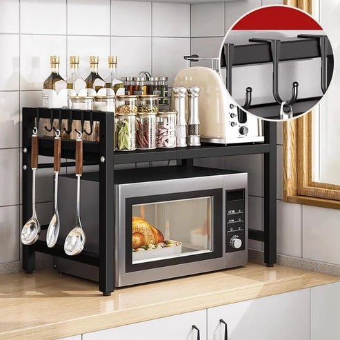 Adjustable 2-Tier Microwave Rack