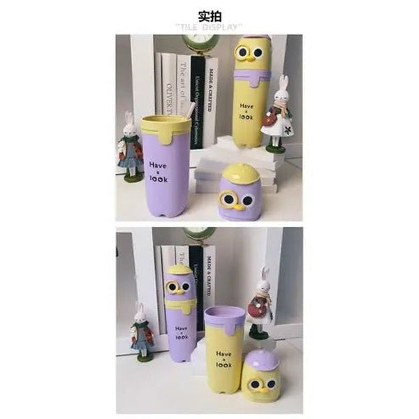 Adorable Cartoon Travel Toothbrush Cup Set