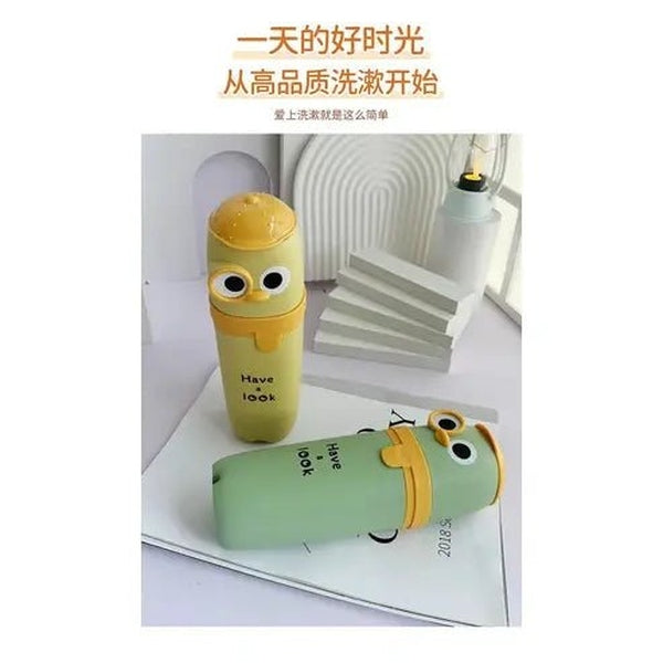 Adorable Cartoon Travel Toothbrush Cup Set