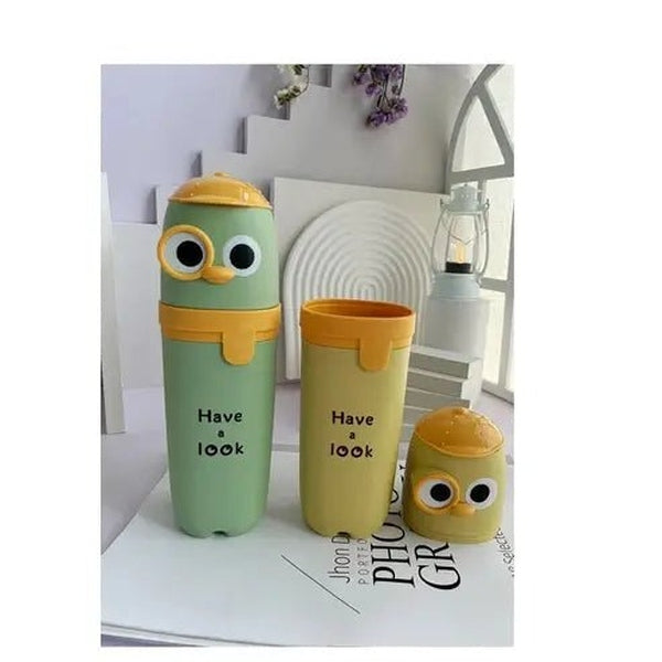 Adorable Cartoon Travel Toothbrush Cup Set