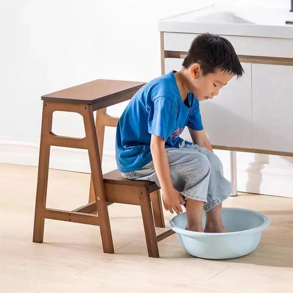 Aluminum Ladder Folding Step Stool, Home Steps Simple Mini Wooden Staircase