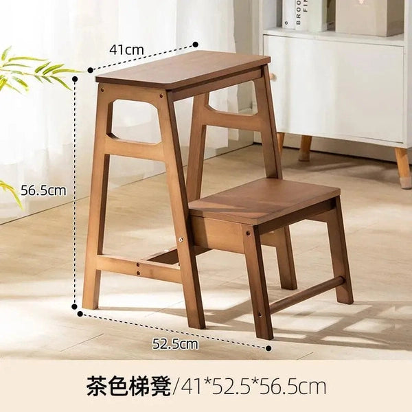 Aluminum Ladder Folding Step Stool, Home Steps Simple Mini Wooden Staircase