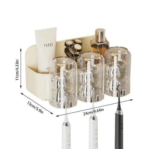 Automatic Toothpaste Squeezer and Magnetic Toothbrush Holder