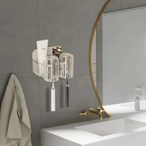 Automatic Toothpaste Squeezer and Magnetic Toothbrush Holder