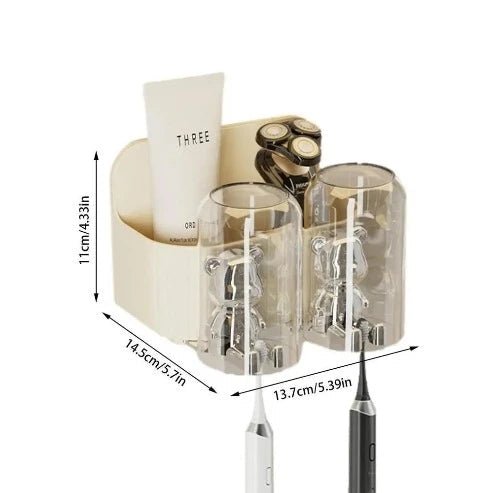 Automatic Toothpaste Squeezer and Magnetic Toothbrush Holder