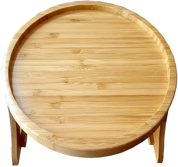 Bamboo Foldable Sofa Arm Tray Table for Food and Drinks
