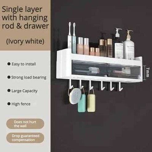 Bathroom Organizer Punch-free Wall-mounted Shelf