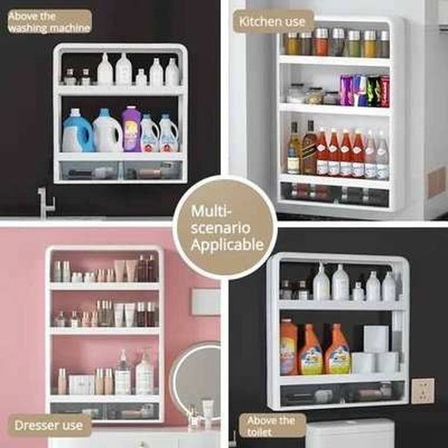 Bathroom Organizer Punch-free Wall-mounted Shelf
