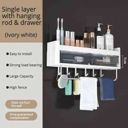 Bathroom Organizer Punch-free Wall-mounted Shelf