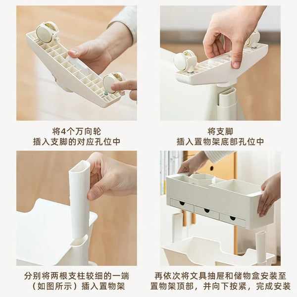 Bookshelf for Organizing Books, Reading Bookshelf with Wheels