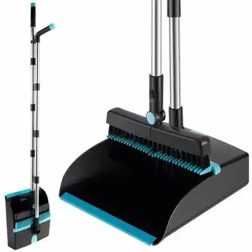 Broom and Dustpan Set with Long Handle