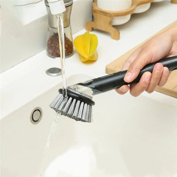 Brush for Washing Dishes, All-Purpose Dish Brush with Replaceable Heads