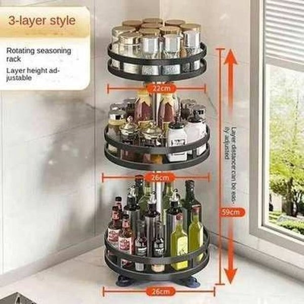 Carbon Steel Spice Rack Organizer for Kitchen Spices Storage