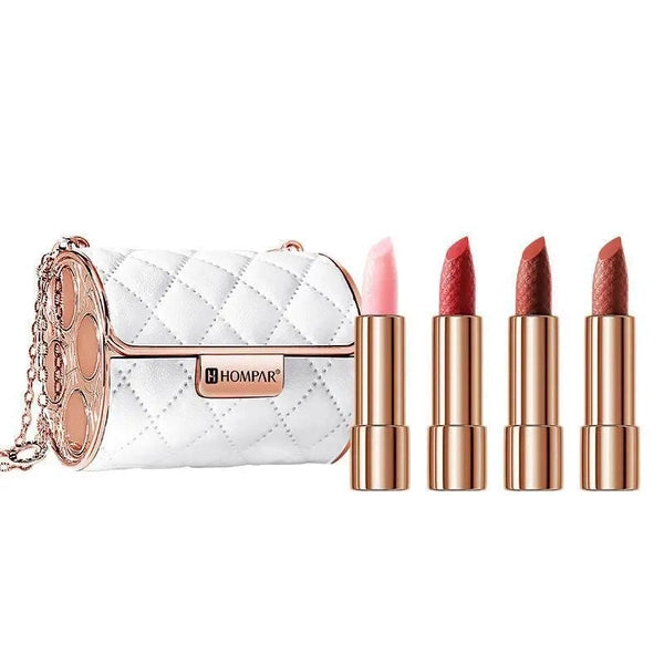 Chain Bag Lipstick Set, 4 Color Long Lasting Matte Lip Stick