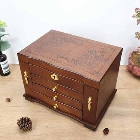 Chinese Luxury Large Solid Wooden Jewelry Box