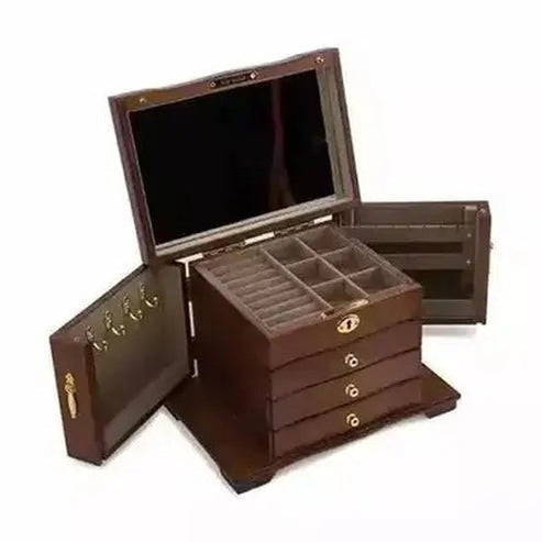 Chinese Luxury Large Solid Wooden Jewelry Box