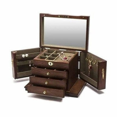 Chinese Luxury Large Solid Wooden Jewelry Box