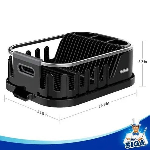 Compact Dish Drainer: Drainboard, Utensil Holder, Cup Rack