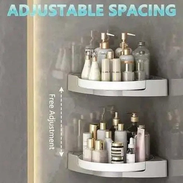Corner shower rotating storage rack
