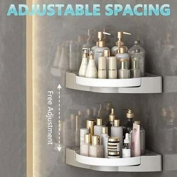 Corner shower rotating storage rack