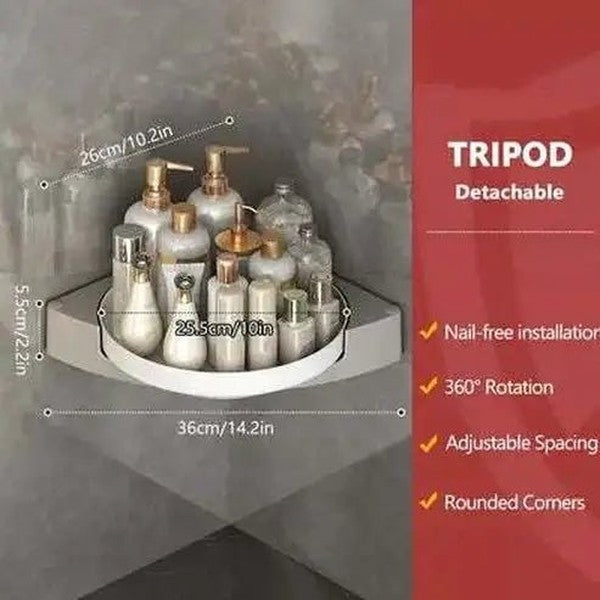 Corner shower rotating storage rack