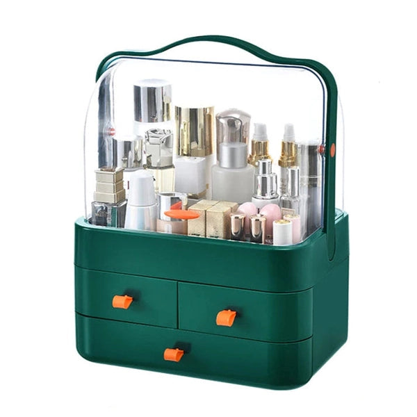 Cosmetics Receiving Box, Dust-Proof Desktop Makeup Organizer with Drawer