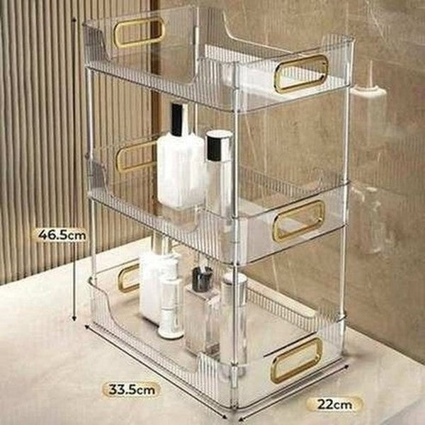 Countertop Clear Cosmetic Storage Rack Makeup Organizer