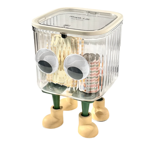 Creative Desktop Storage Box, Transparent with Lid, Waste Paper Basket