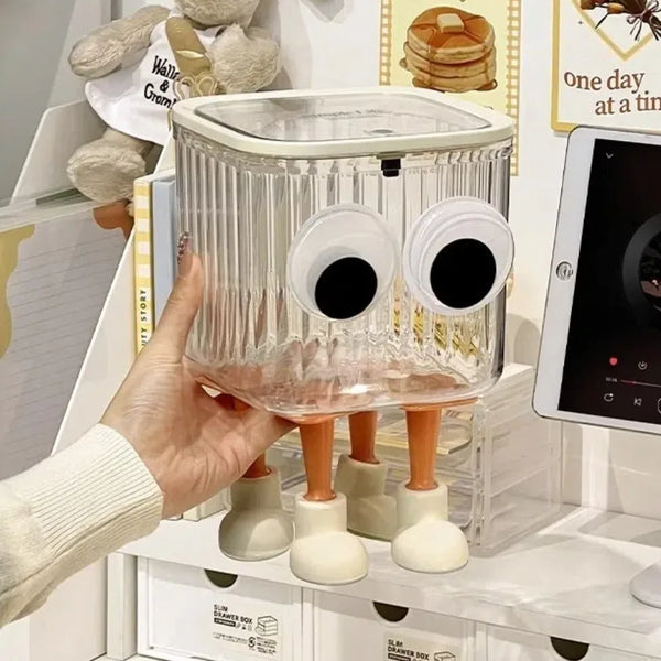 Creative Desktop Storage Box, Transparent with Lid, Waste Paper Basket