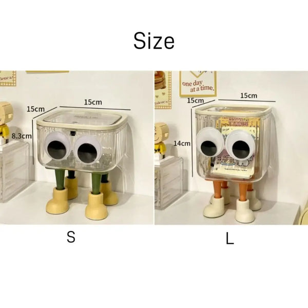 Creative Desktop Storage Box, Transparent with Lid, Waste Paper Basket
