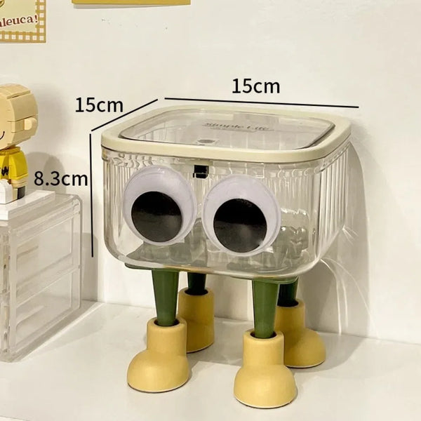 Creative Desktop Storage Box, Transparent with Lid, Waste Paper Basket