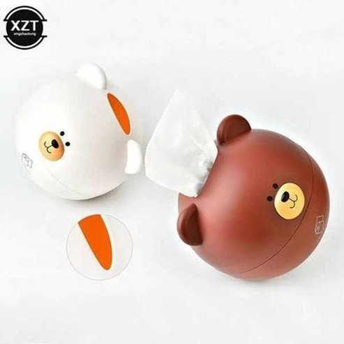 Cute Bear Head Tissue Box Nordic Roll Paper Storage Box