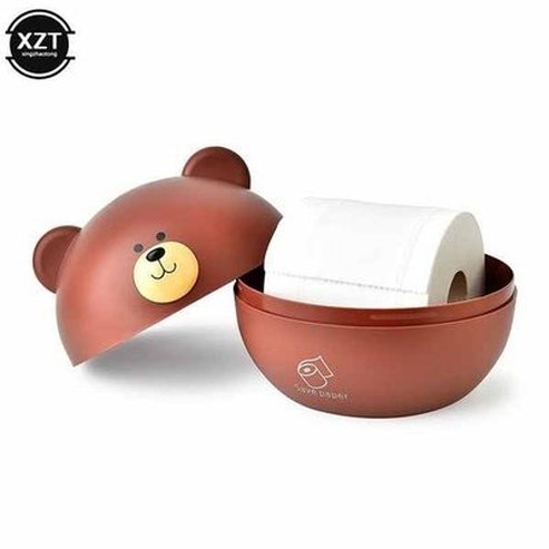 Cute Bear Head Tissue Box Nordic Roll Paper Storage Box