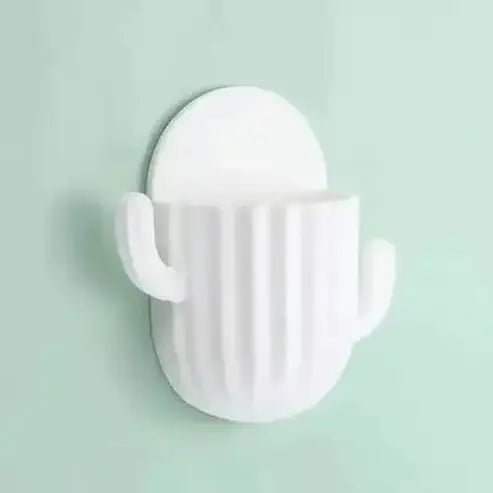 Cute Wall-Mounted Cartoon Cactus Toothbrush Holder
