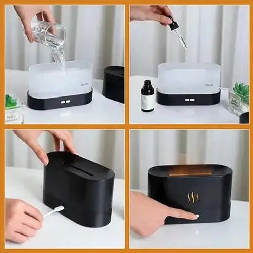 Desktop Flame Air Humidifier Water Atomizer Soft Mist