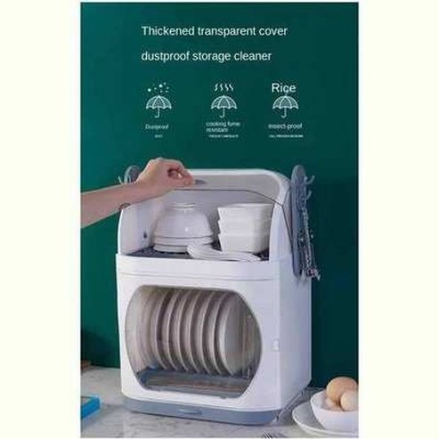 Dish storage rack drain cupboard