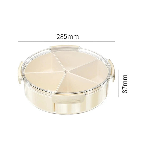 Divided Serving Tray with Lid, Organizer, Dustproof Food Tray, Snack Platter