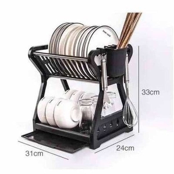 Double Layer Dish Drying Rack Over Sink Organizer Dish Dryer