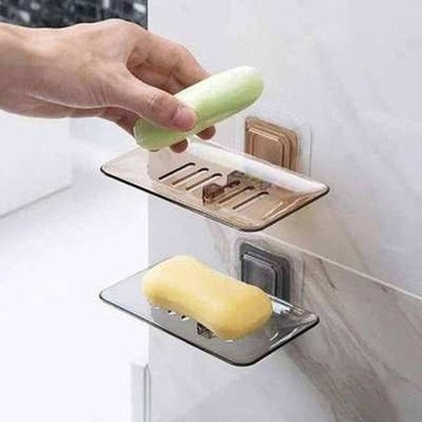 Double Layer Wall Mount Soap Holder Sponge Bathroom Dish Rack