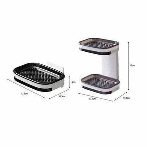 Double Layer Wall Mounted Soap Storage Tray for Bathroom