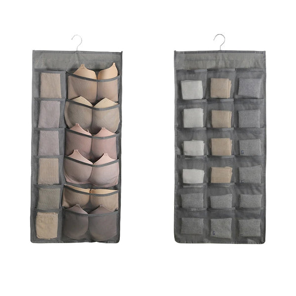 Double-Sided Underwear Storage Hanging Bag and Wardrobe Organizer for Socks