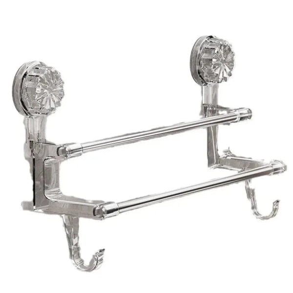 Double Suction Towel Rack, Stainless Steel Bath Towel Rack