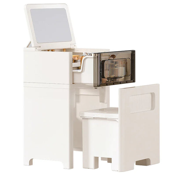 Dresser Chest Cabinet with Integrated Small Makeup Table, Flip Cabinet