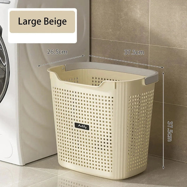 Durable Partition Dirty Clothes Basket, Breathable Plastic Laundry Storage Bucket