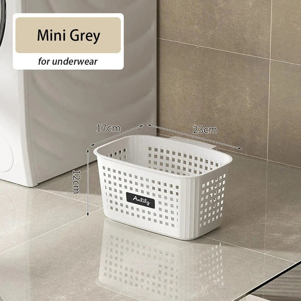 Durable Partition Dirty Clothes Basket, Breathable Plastic Laundry Storage Bucket